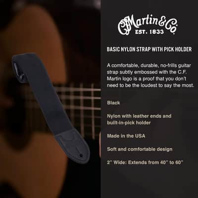 Martin Guitar Strap (18A0103),Black. image 2
