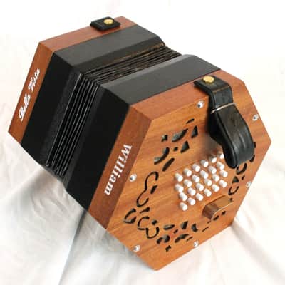 NEW Mahogany Veneer Bella Vista William 48 English Concertina Treble M 48 image 2