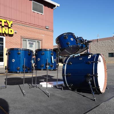 DW USA Collectors Series 5pc Maple/Mahogany Shell Pack - Deep Royal Blue Lacquer Custom | 10,12,14,16,22" image 3