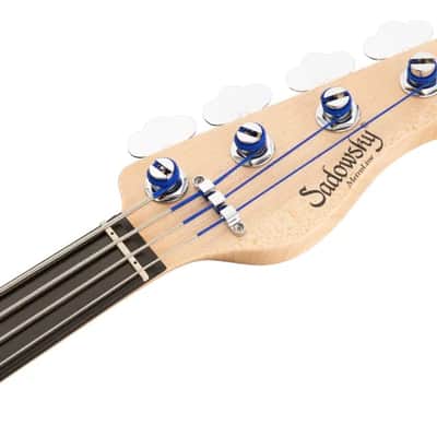 Sadowsky MetroLine 21-Fret Vintage P/J Bass-Swamp Ash Body-4 String-Almond Sunburst Transparent Satin-Fretless image 7