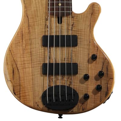 Lakland Skyline 55-01 Deluxe Spalted Maple Bass Guitar - Natural with Indian Laurel Fingerboard and Black Hardware image 1