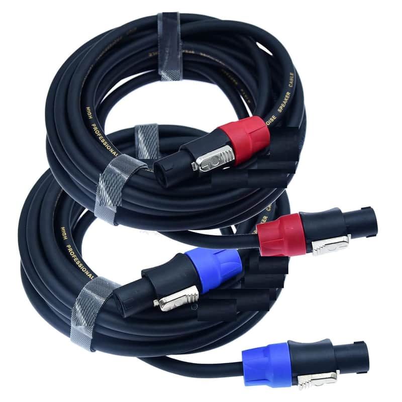 Speak on 2Pack Pro Speakon to Speakon male speaker Gauge wire lock Cable Pair 15 AWG Professional Audio Cabl Cord with port Connector for para bocina de dj Stage power amplifier (2 Conductor, 6ft) image 1