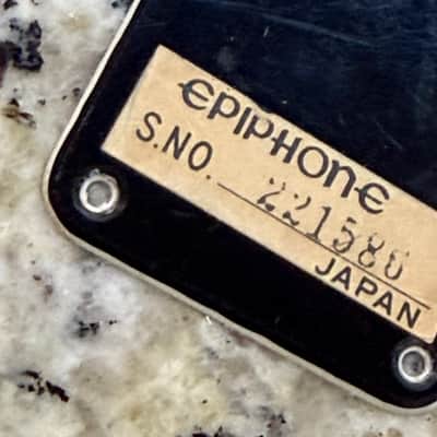 Epiphone Neck Plate Cover Made In Japan w Serial Number 70s - Black image 3