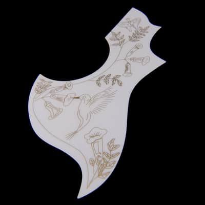 Hummingbird Style Acoustic Guitar Pickguard, Big Version, White image 3