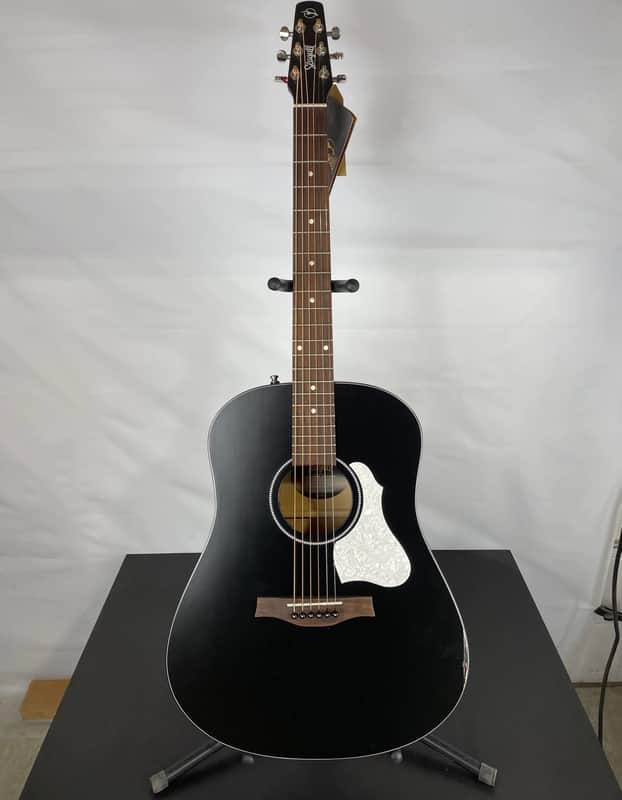 Seagull S6 Classic Dreadnought Acoustic-Electric Guitar, Solid Cedar Top, Black image 1