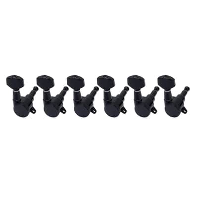 6R Guitar Locking String Tuning Pegs 18:1 Ratio Sealed Guitar Tuning Keys Machines with 45 Degree Fixing Tag for Strat ST Tele Electric Guitar Pack of 6 JT/ZSJXQ-01 Black image 7