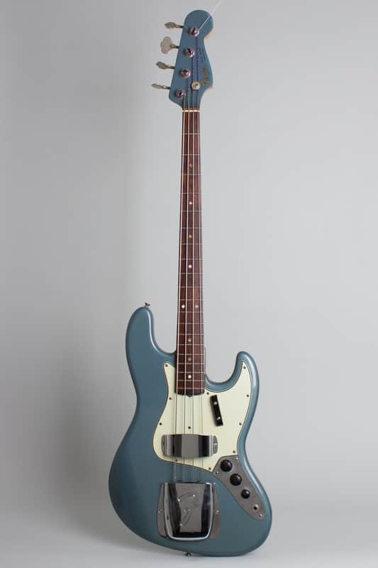 Fender  Jazz Bass Solid Body Electric Bass Guitar (1964/5), ser. #L24522, molded black plastic hard shell case. image 1