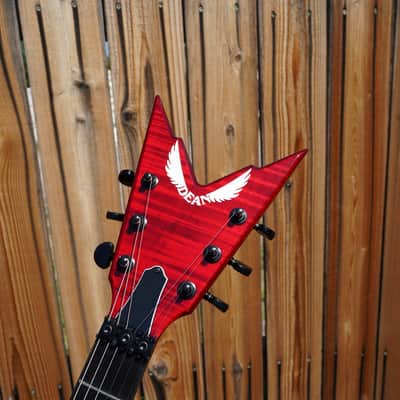 Dean USA DIME Razorback Transparent Cherry 6-String Electric Guitar w/ Hardshell Case image 3