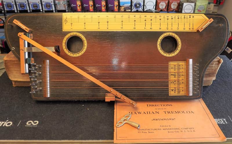 Vintage Tremoloa "Hawaiian" Slide Zither Guitar With Instruction Manual image 1