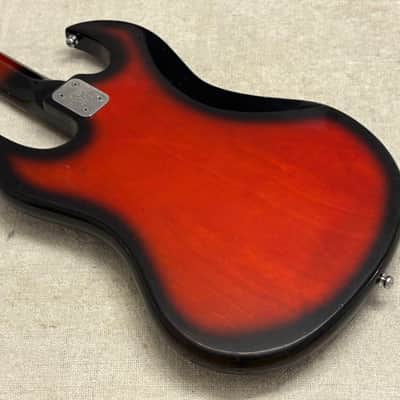 1960’s Lyle 26.5” Scale Baritone Electric Guitar Redburst MIJ Japan Conrad Burns Style RARE Model image 19