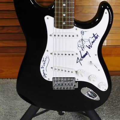 Fender Squier Affinity Series Stratocaster -- Signed by Winter Brothers and Rick Derringer ! image 5