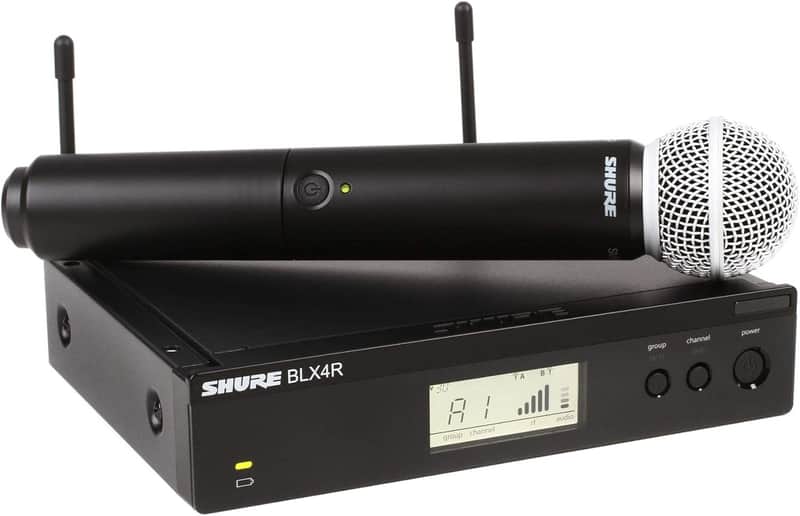 Shure BLX24R/SM58 Wireless Microphone System - 14-Hour Battery Life, 300 ft Range, UHF | SM58 Handheld Vocal Mic, Single Channel Rack Mount Receiver | H11 Band (BLX24R/SM58-H11) image 1