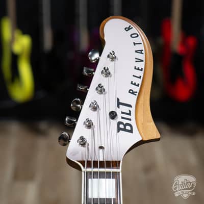 Bilt Relevator Baritone LS Guitar w/ Gigbag - Heather Mist Satin image 14