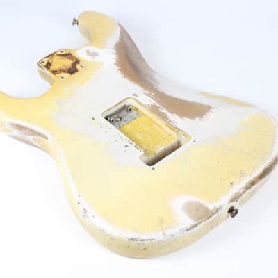 RARE 1963 Vintage Fender Stratocaster BODY 4-Bolt Refinished White/Blonde (Original Sunburst Finish) Strat USA 1960s L-Series Pre-CBS image 11