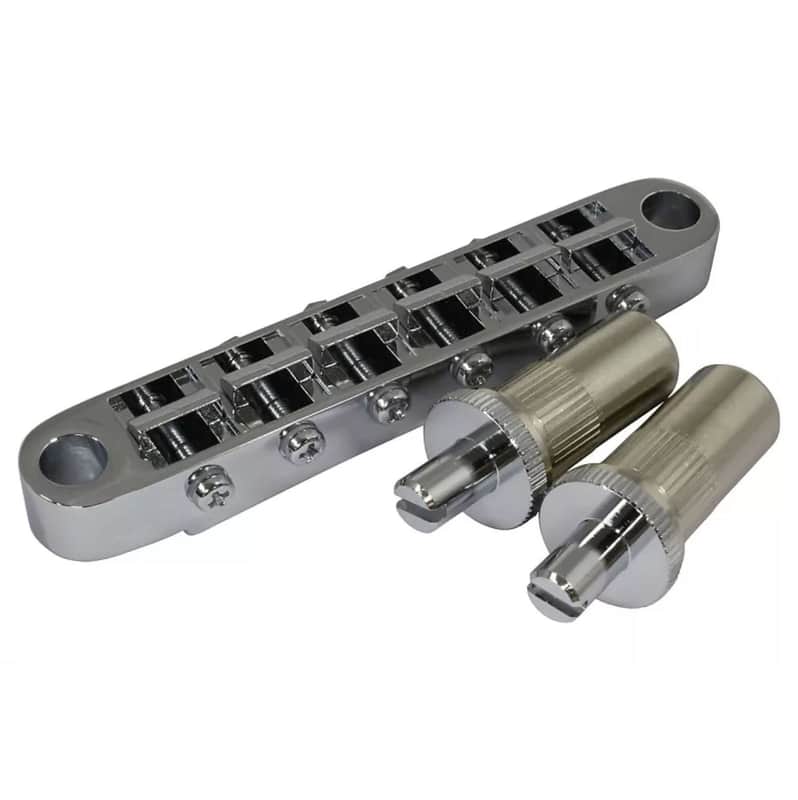 GOTOH GE103B-T Guitar Bridge with large metric posts Chrome image 1