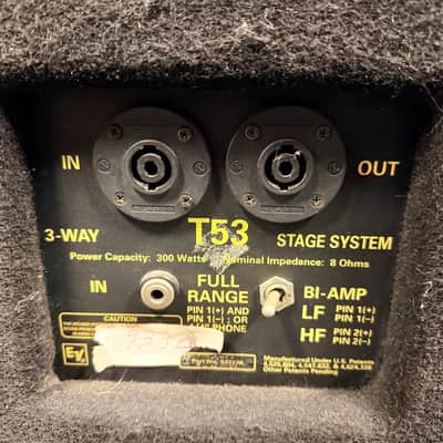 Electro-Voice T53 3-Way Stage System Speaker EV DL15T DL10X USA-Made PA Cabinet Late 1980s to Early 1990s image 3