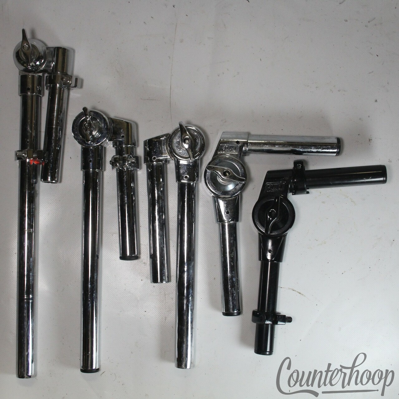 PEARL 5x Tom Drum Post Arms Hardware Angle Bass Mounts + Memory-Lock Clamps — main photograph