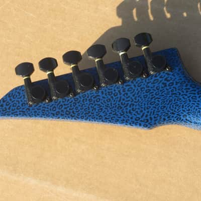 Vintage 80s Roscoe Blue Leopard Guitar Neck Rare image 7