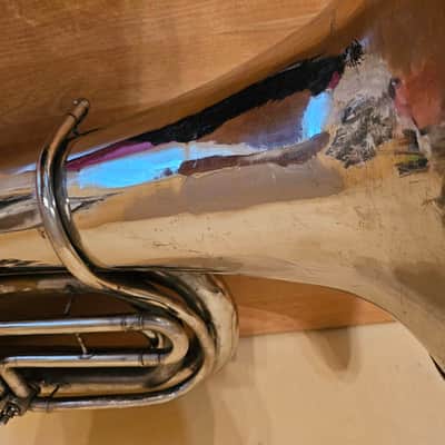 Tuba “Bb" Soviet 3 Valves Brass Pipe Wind Instrument Horn USSR Vintage and Rare image 8