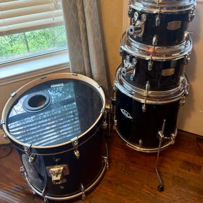 Yamaha Stage Custom Birch 20” Kick + 3 Toms + Pearl 14” Floor Tom – Black 5-Piece Shell Set – Local Pickup