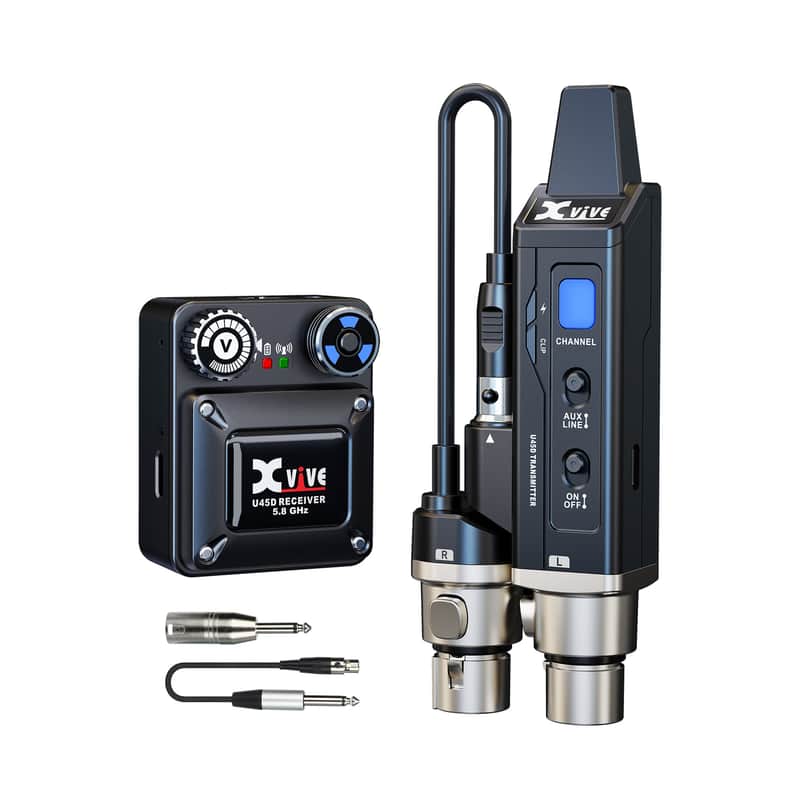 XVIVE U45D Stereo IEM Wireless System, 5.8GHz, Black image 1