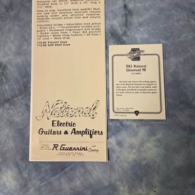 Vintage Case Candy National Studio 66 and 1963 Glenwood 98 Guitar Info Cards image 2