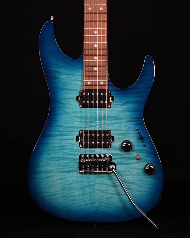 Ibanez AZ24S1F Flame Top Electric, Transparent Turquiose Burst image 1