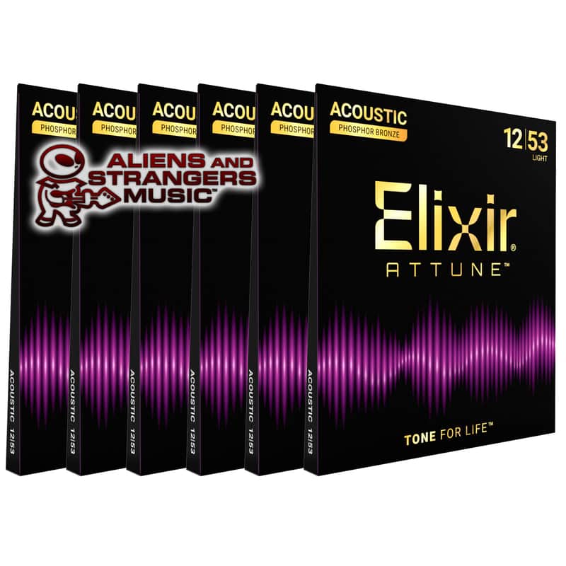 6 Sets! Elixir ATTUNE Phosphor Bronze Acoustic — 21052 Light 12-53 image 1