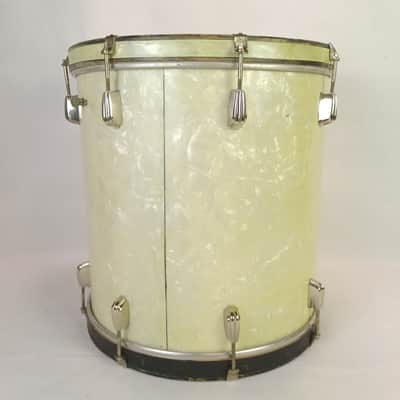 *Slingerland 16x16" 1944 WW2 Virgin Floor Tom Drum Radio King White Marine Pearl image 4