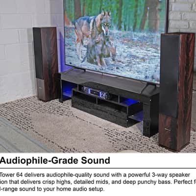 (1) Rockville RockTower 64D Dark Wood Home Audio Tower Speaker Passive 4 Ohm image 2
