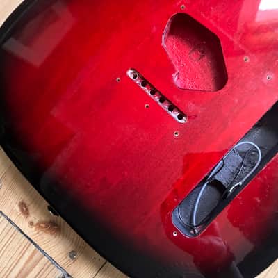 Fender Squier Telecaster Standard Guitar Body Indonesia 2018 Red Burst image 4