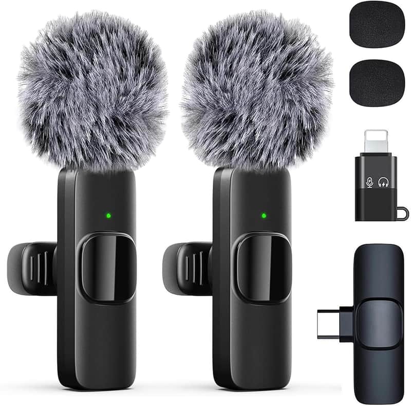 Professional Wireless Lavalier Microphone for iPhone, iPad, Android Phone, Mini Microphone, Wireless Lapel Mic for Video Recording, Interview Podcast Vlog YouTube Tiktok for Content Creators image 1