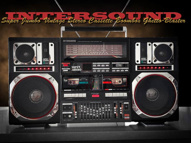 INTERSOUND SUPER JUMBO 💥RARE💥 Vintage Stereo Boombox – Collector's Icon 👉🏼👉🏽Scroll Down For Video👈🏼👈🏽 image 1