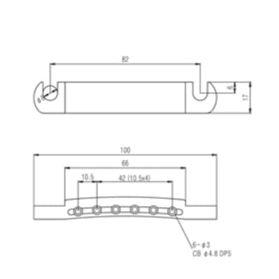 MINGS Stop Tailpiece for Les Paul Guitar Bridge Chrome image 2