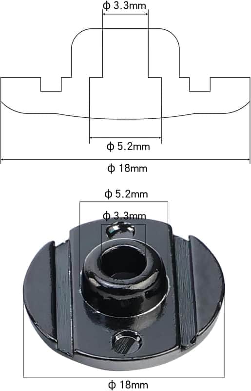 Black Round Bass Guitar String Retainer Zinc Alloy Slotted String Guides Trees with Mounting Screws image 1