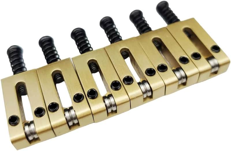 6PCS 10.5MM Guitar Bridge Roller Saddles – Brass Tremolo Bridges Saddle for Electric Guitar image 1