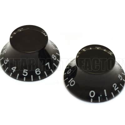 PK-0140-023 (2) Black Bell Knobs for Gibson® Guitar USA & CTS Split Shaft Pots
