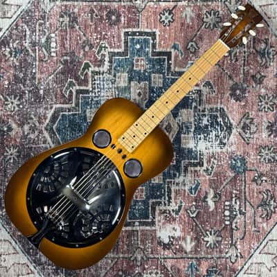 1991 Dobro Original Hound Dog Vintage Sunburst Gibson Made In USA Square Neck Resonator Acoustic Electric Guitar W/ Hardshell Case! image 3