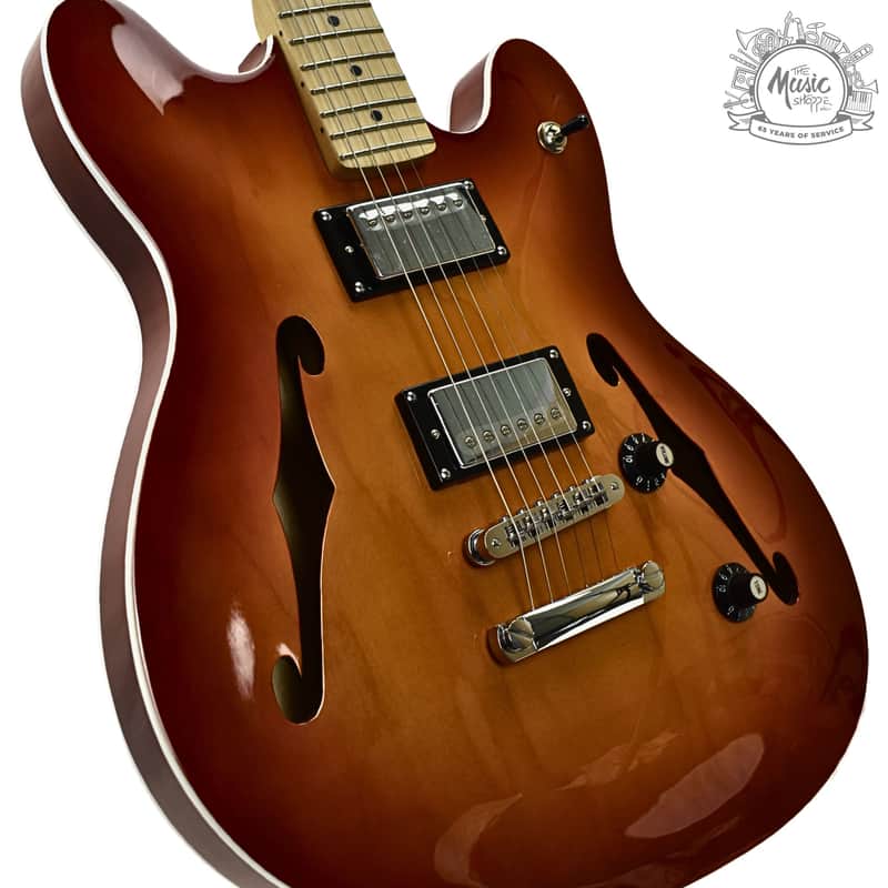 Squier Affinity Starcaster Deluxe Sienna Sunburst Semi Hollow HH Maple Fretboard image 1