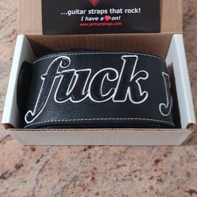 Guitar Strap - Fuck You -Leather Suede Custom Strap 57"- 66", x 3" Extra Long! image 2