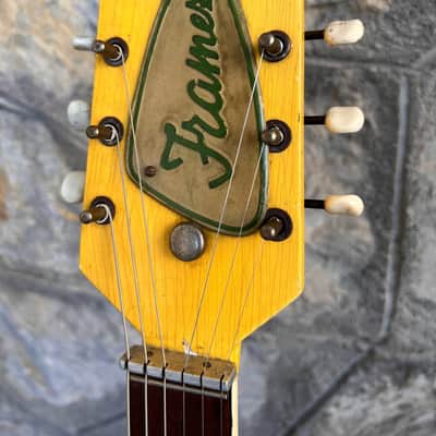 Spectacular 1950s Italian Wandre Framez Piper – Rare Yellow Crackle with Wood Neck image 6