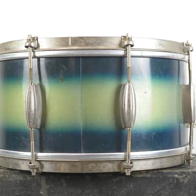 1950s Slingerland 7x14 Student Model Blue & Silver Duco Radio King Snare Drum image 4