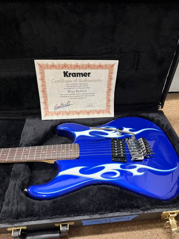 Kramer USA “Blue Demon” Barreta 2007 - Metallic Blue/ Flames image 1