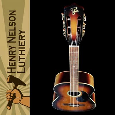 1960s Terada-T Haruo C-312 Folk Guitar Sunburst Solid Spruce/Maple Nylon String, Luthier Restored image 9