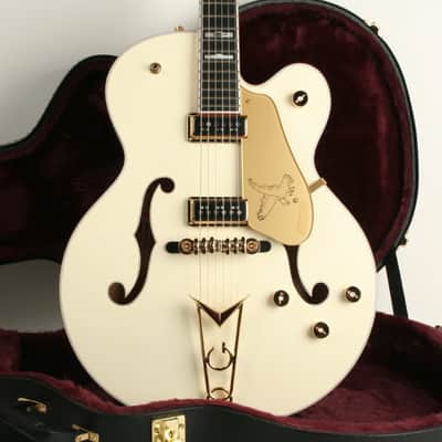 Gretsch G6136-55 Vintage Select Edition '55 White Falcon Hollow Body with Cadillac Tailpiece TV Jones Solid Spruce Top Vintage White Lacquer JT25082635 image 1