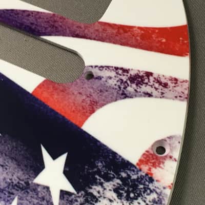 Lefty Pickguard For Fender Tele Style Guitar 1Ply White Telecaster American Flag image 4
