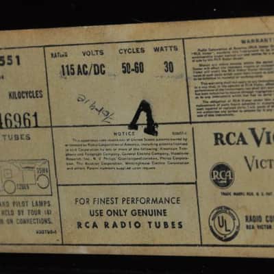 RCA Victor X-551 1950's image 4