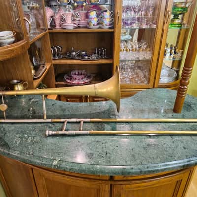 Vintage Slider Trombone Orpheus Kyiv Ukraine USSR Pink brass 1982 #54 image 5