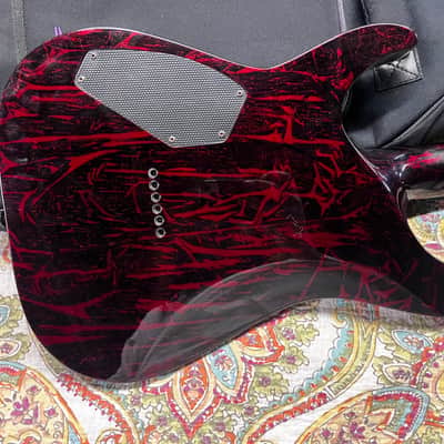 Schecter C-1 Silver Mountain Blood Moon Electric Guitar w Case image 8