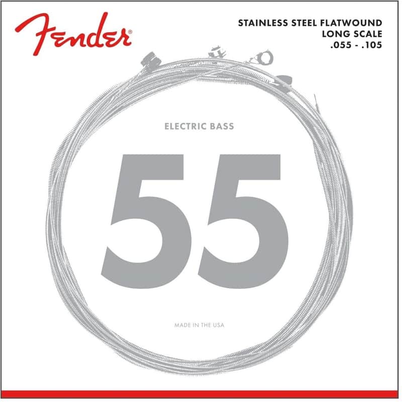 Fender Stainless 9050M Bass Strings, Stainless Steel Flatwound, Gauge .055-.105 image 1